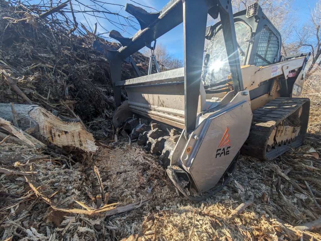 FAE mulcher mulching hardwood and softwood